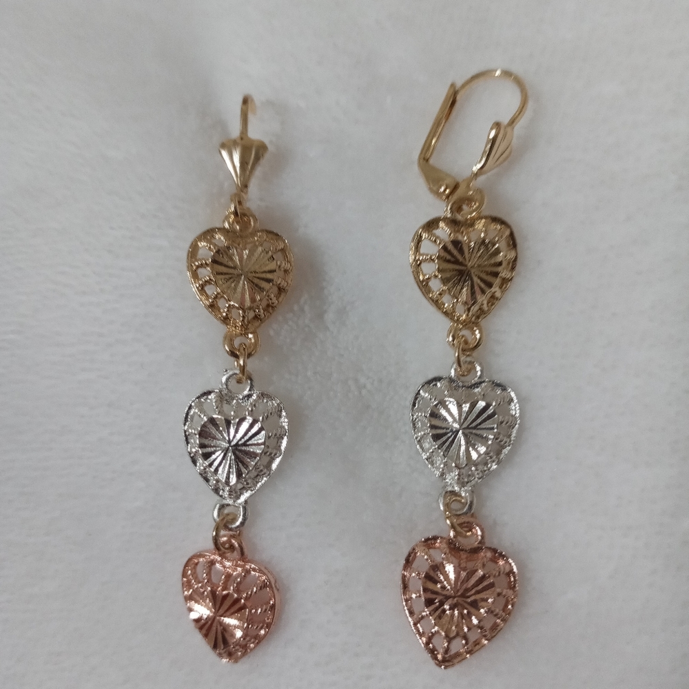 Heart gold  plated earrings
